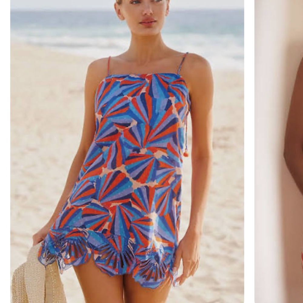 farm rio x anthropologie tie strap shift mini dress Size L New w tags!